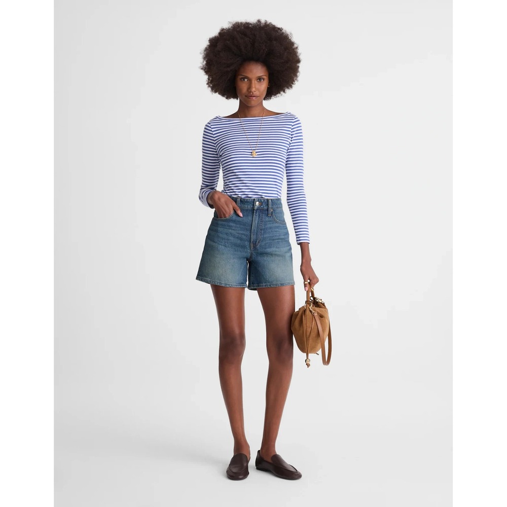 Madewell The Perfect Vintage Mid-Length Jean Short in Irmo Wash Comfort Stretch